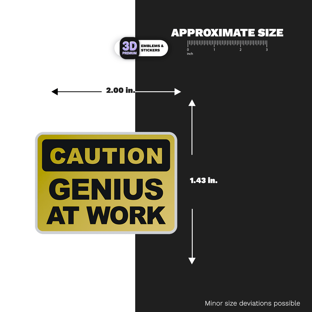 CAUTION GENIUS AT WORK - Stickmadly