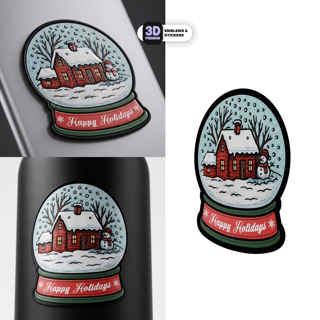 CHRISTMAS SNOW GLOBE SCENE - Stickmadly