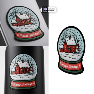 CHRISTMAS SNOW GLOBE SCENE - Stickmadly