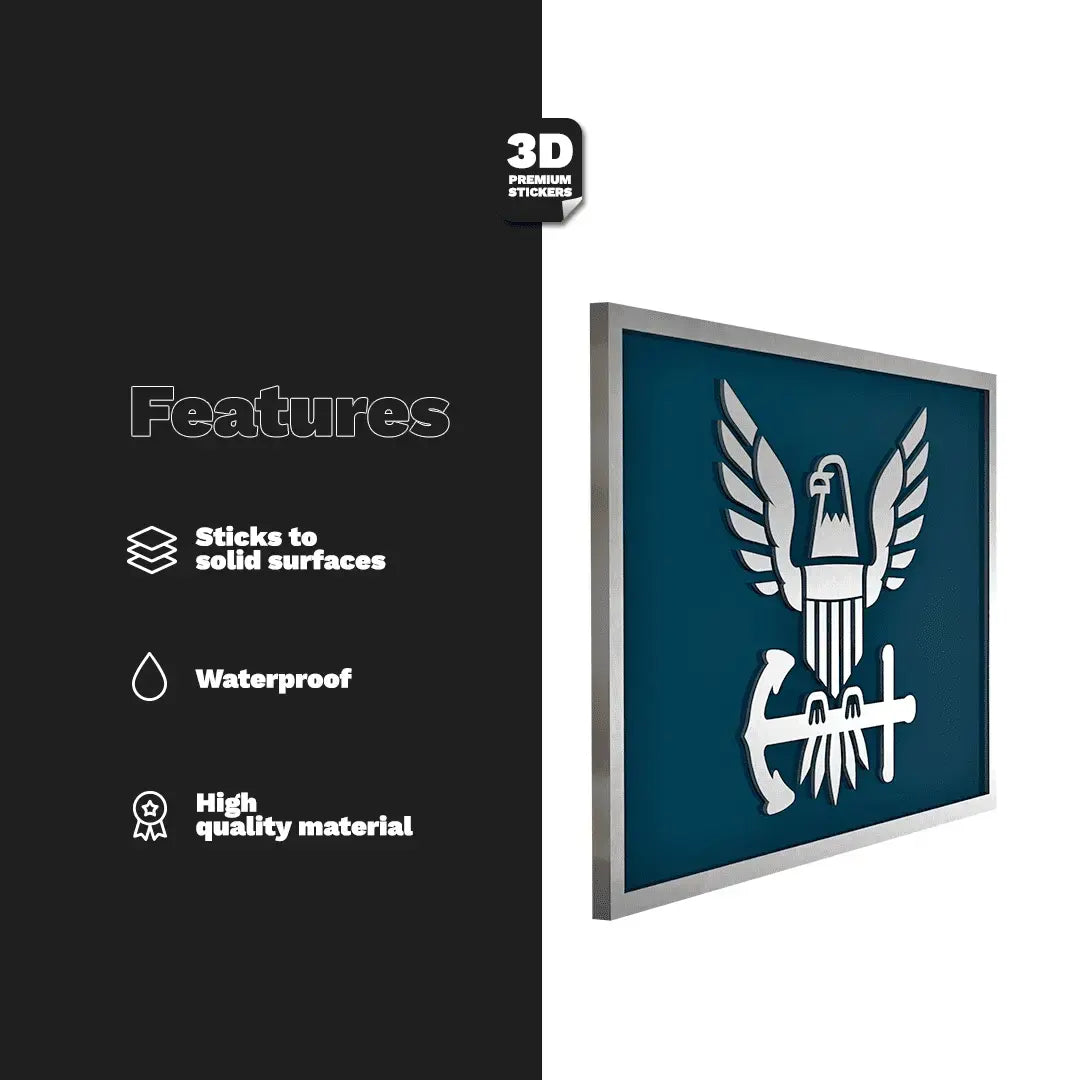 EAGLE ICON NAVY STICKERS -TWO PACK - Stickmadly