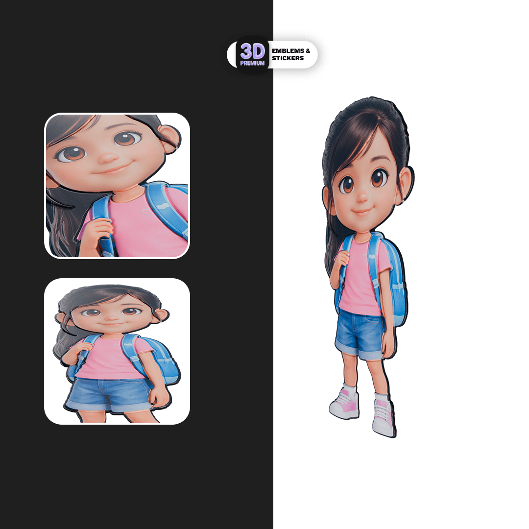 Elementary school girl 2 - Stickmadly