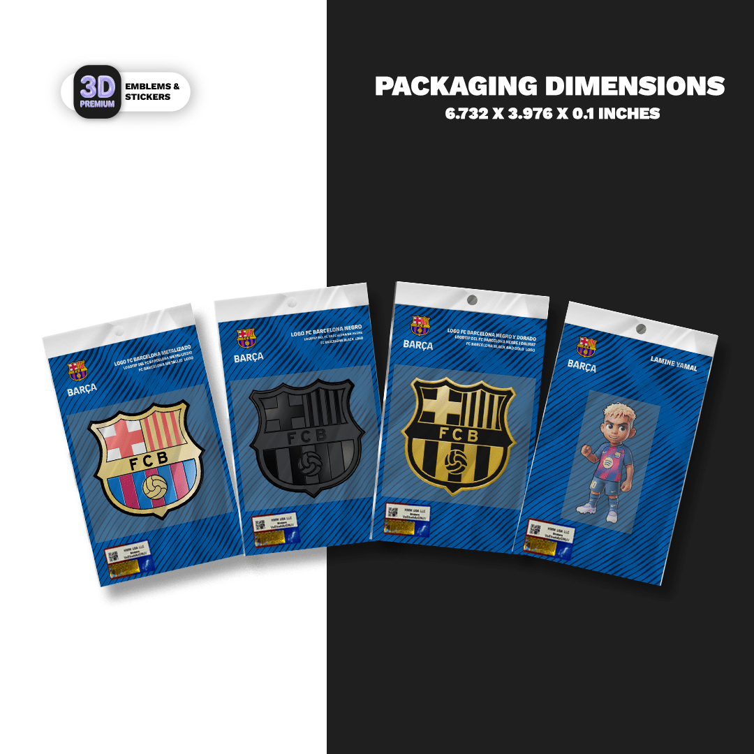 FC Barcelona Crest + Lamine Yamal (3'') 4-Pack - Stickmadly