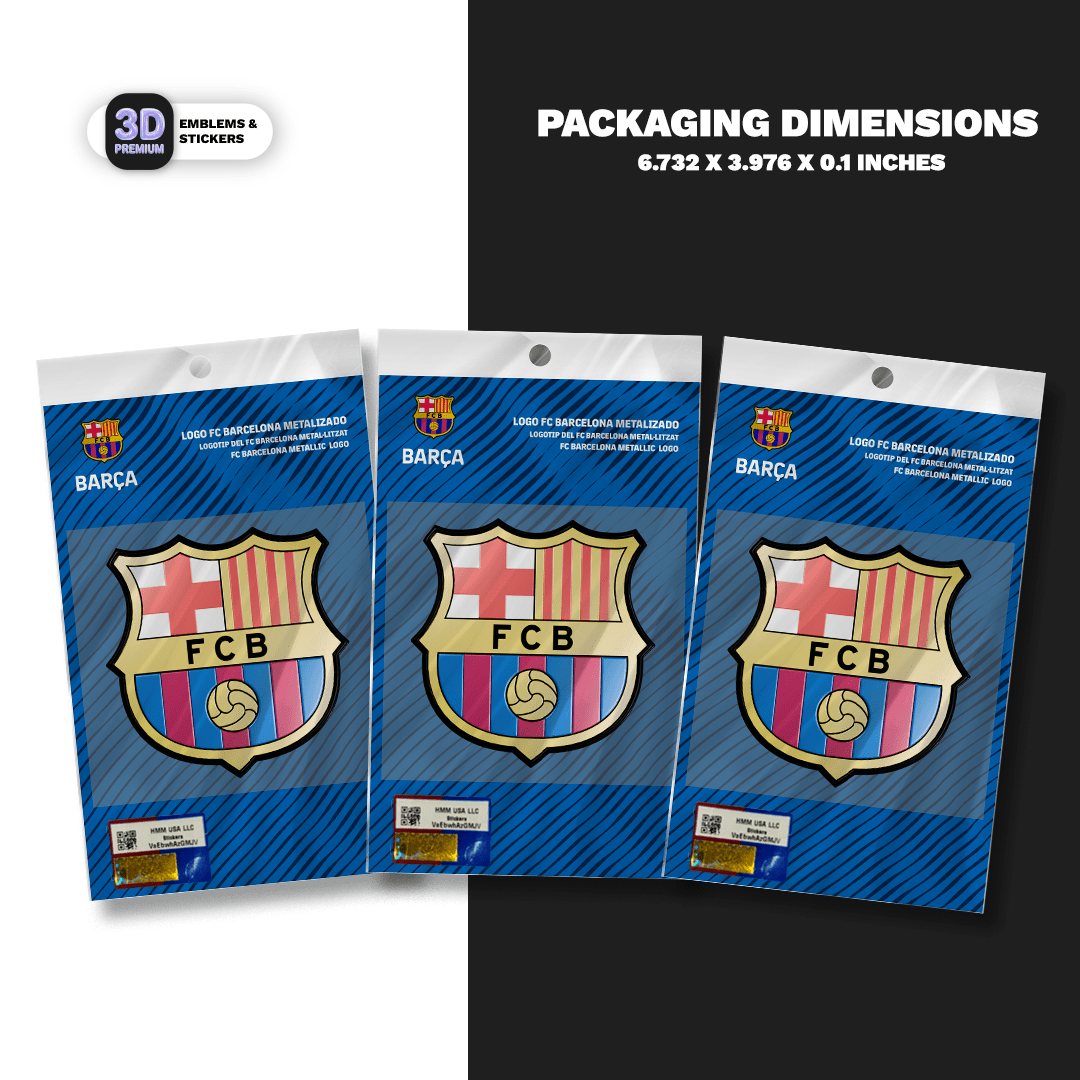 FC Barcelona Crest Metallic 3-Pack 3'' - Stickmadly