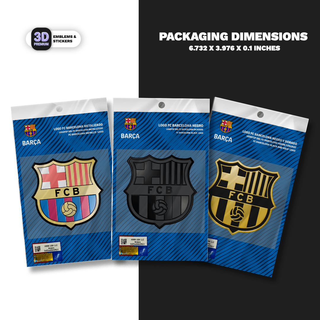 FC Barcelona Crest Trio 3" 3D Sticker Pack - Stickmadly