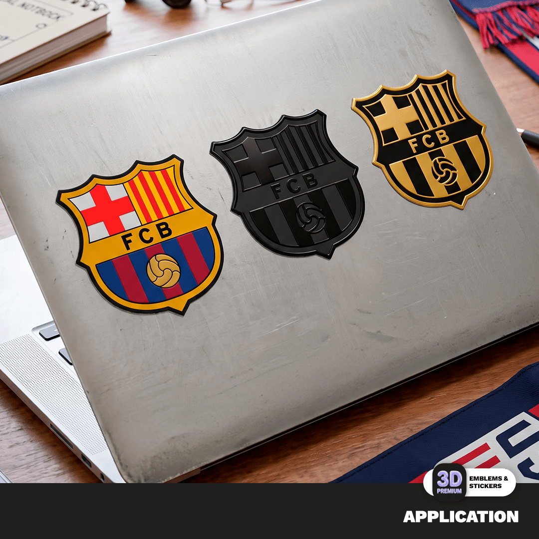 FC Barcelona Crest Trio 3" 3D Sticker Pack - Stickmadly