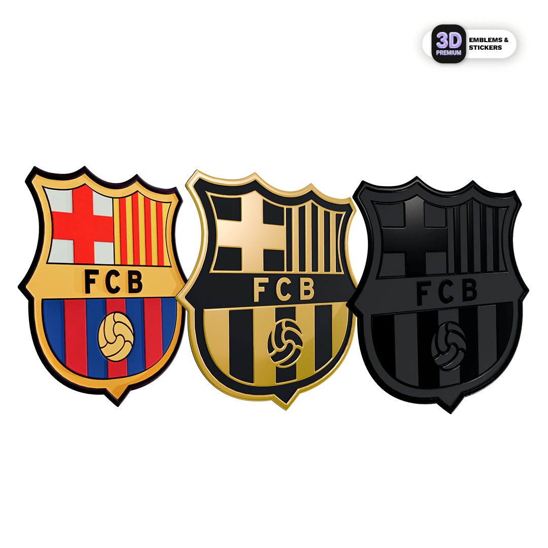 FC Barcelona Crest Trio 3" 3D Sticker Pack - Stickmadly