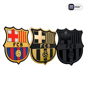 FC Barcelona Crest Trio 3" 3D Sticker Pack - Stickmadly