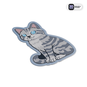 GREY TABBY CAT - Stickmadly