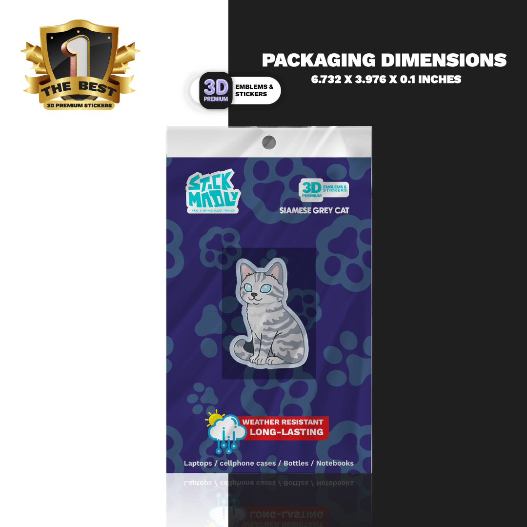 GREY TABBY CAT - Stickmadly