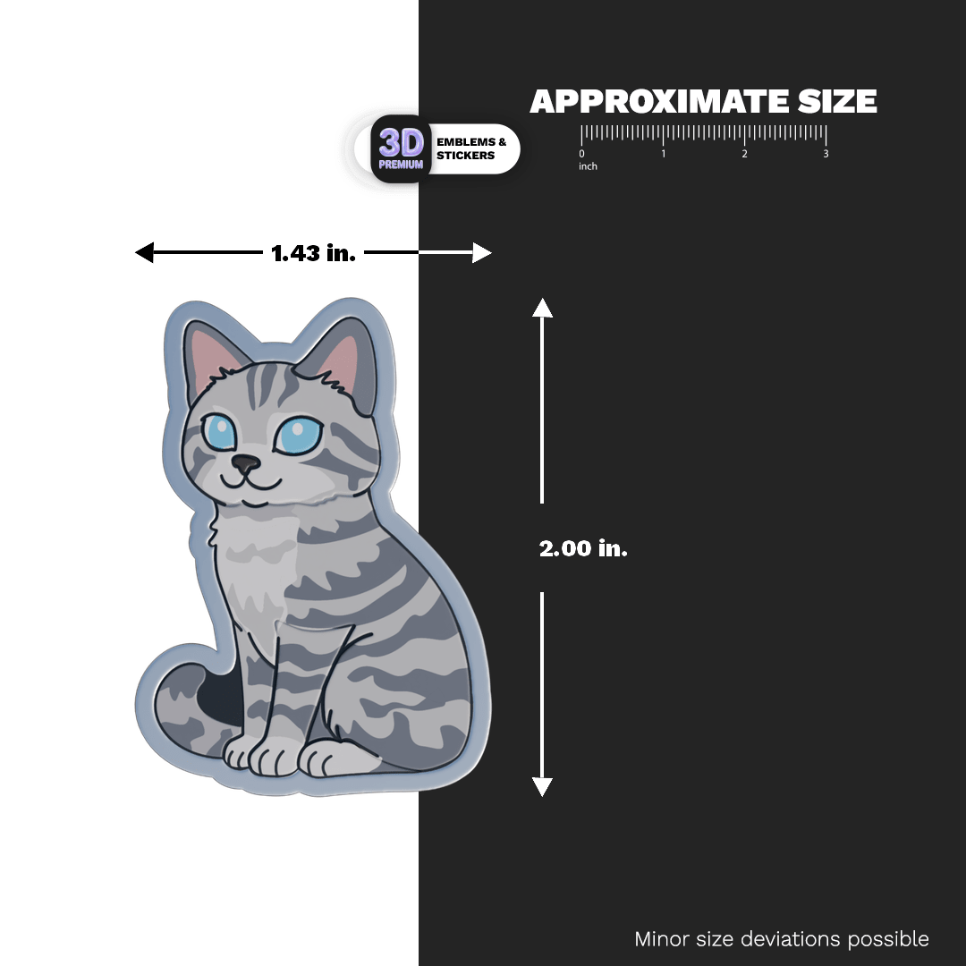GREY TABBY CAT - Stickmadly