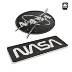 NASA STICKER BLACK & WHITE TWO PACK (Meatball logo 2 Inch and Worm logo 3 Inch) - Stickmadly