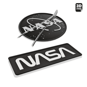 NASA STICKER BLACK & WHITE TWO PACK (Meatball logo 2 Inch and Worm logo 3 Inch) - Stickmadly