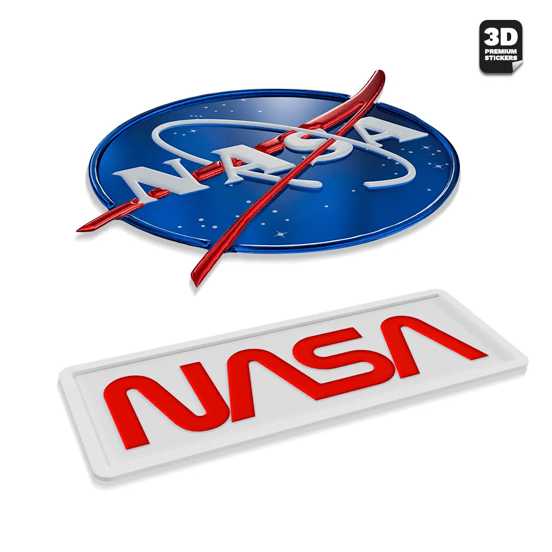 NASA STICKER TWO PACK (Meatball Original logo 2 Inch and Worm logo 3 Inch) - Stickmadly