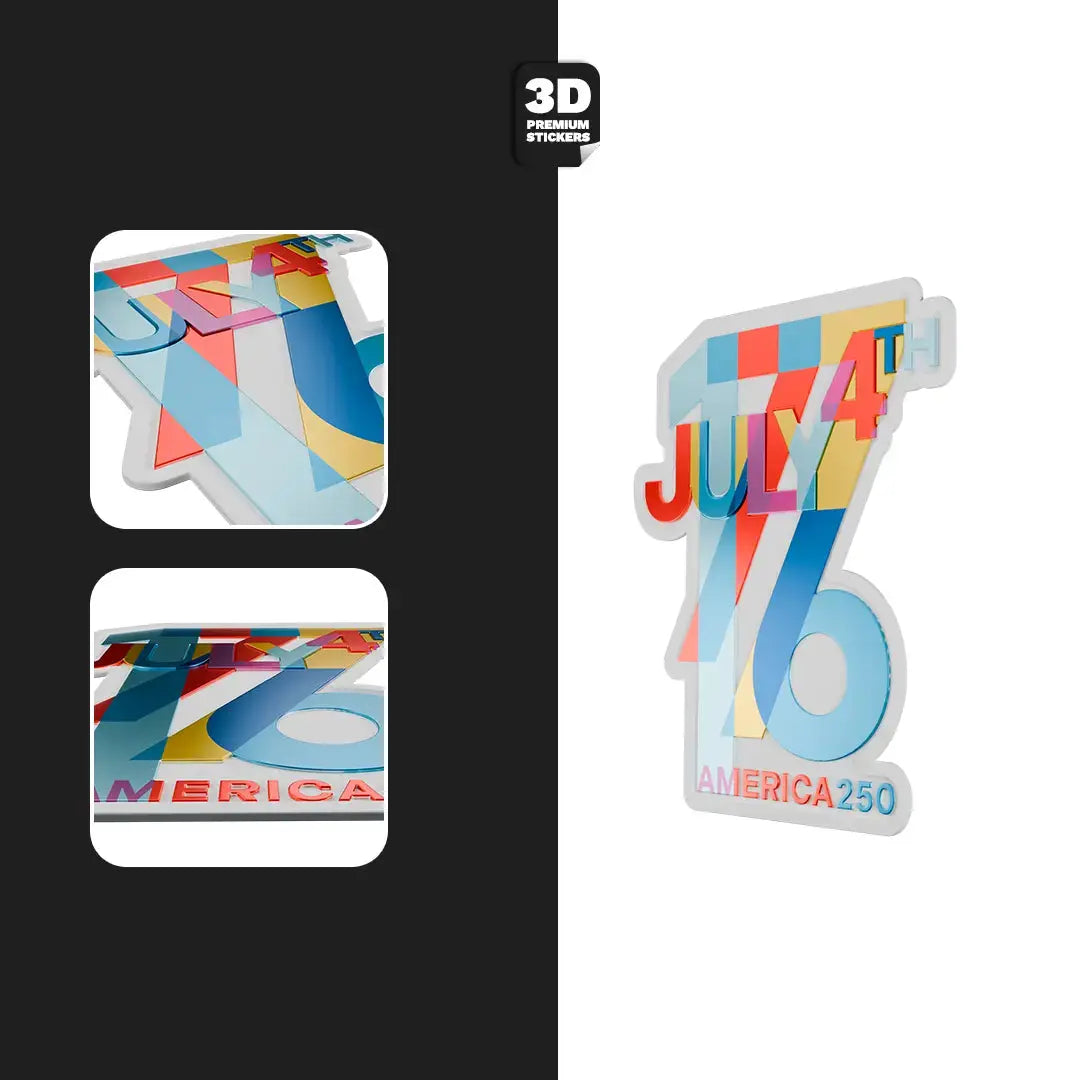 Official America 250th 4th of July 1776 Patriotic Pop Art - Stickmadly