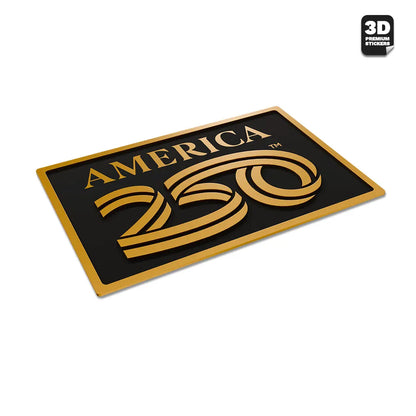 Official America 250th Anniversary Gold rectangle - Stickmadly