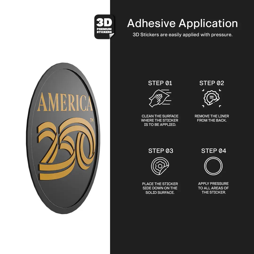 Official America 250th Anniversary Gold Sticker - Stickmadly