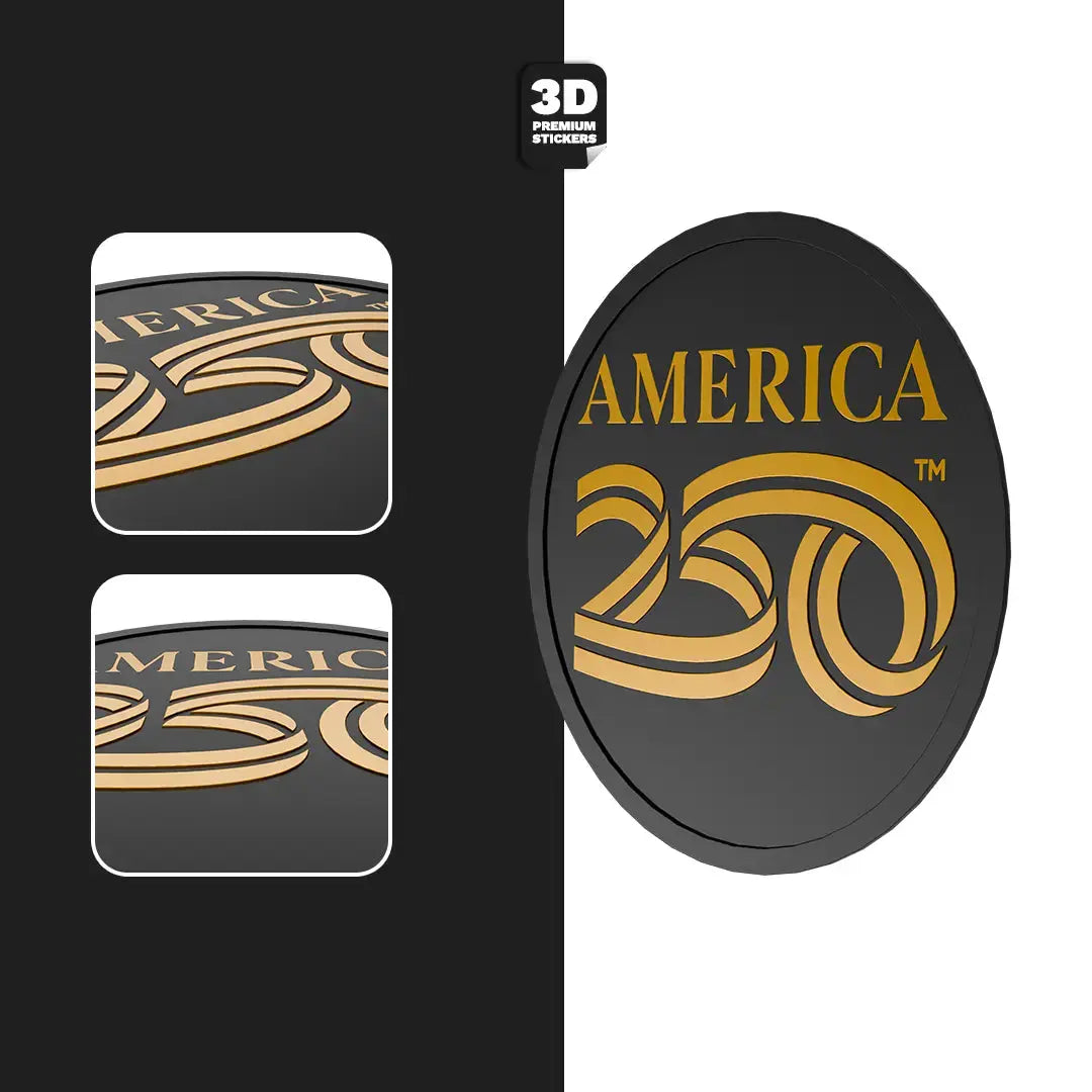 Official America 250th Anniversary Gold Sticker - Stickmadly