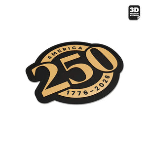 Official America 250th Anniversary Mark Emblem Gold - Stickmadly