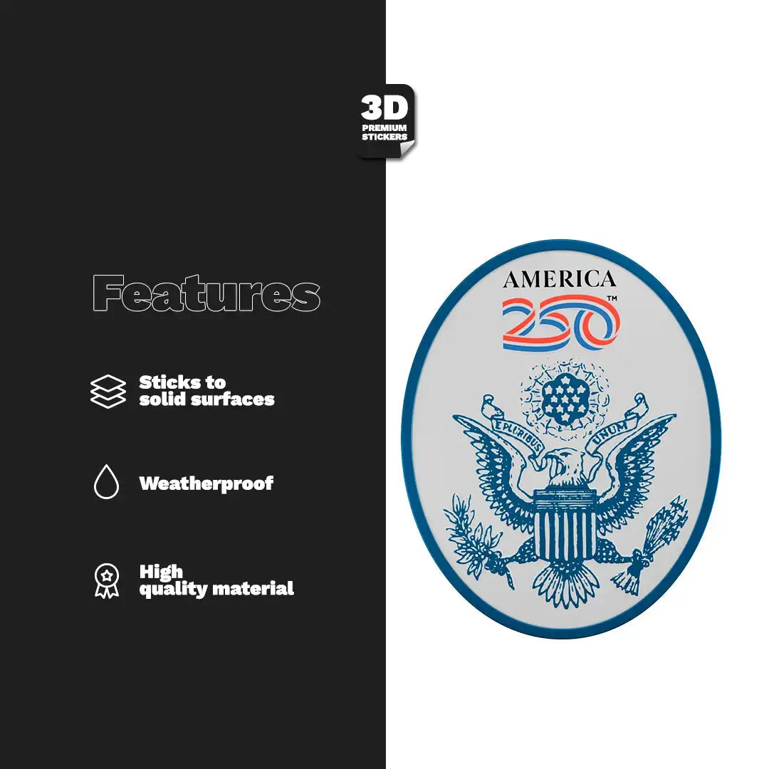 Official America 250th Anniversary National Crest Emblem - Stickmadly