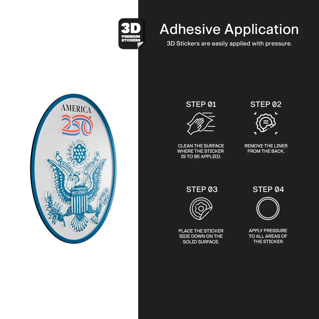 Official America 250th Anniversary National Crest Emblem - Stickmadly