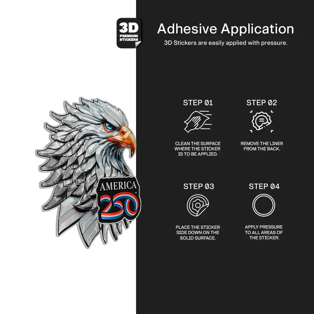 Official America 250th Bald Eagle 2 - Stickmadly