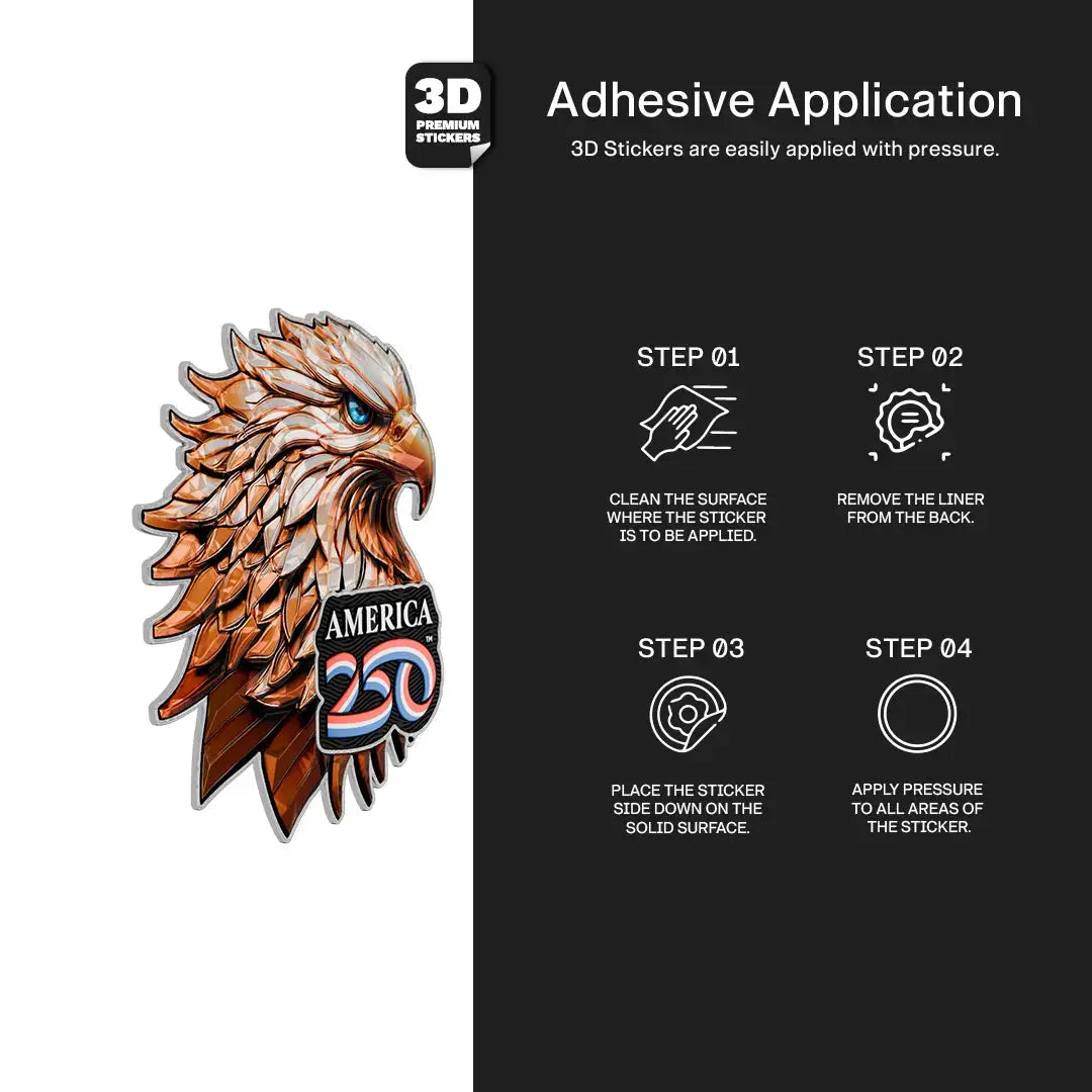 Official America 250th Bald Eagle 3 - Stickmadly