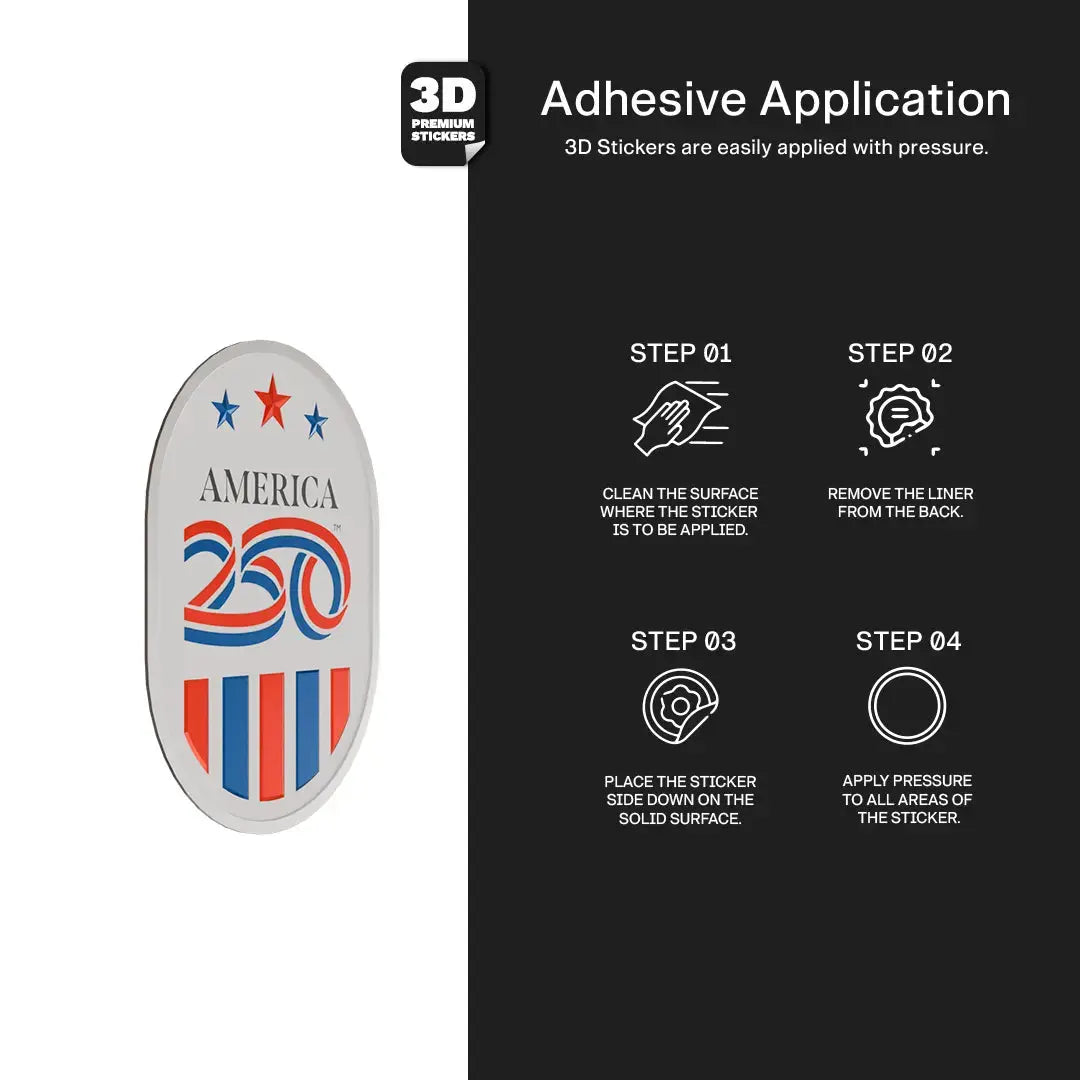 Official America 250th Stars & Stripes Emblem 3 - Stickmadly