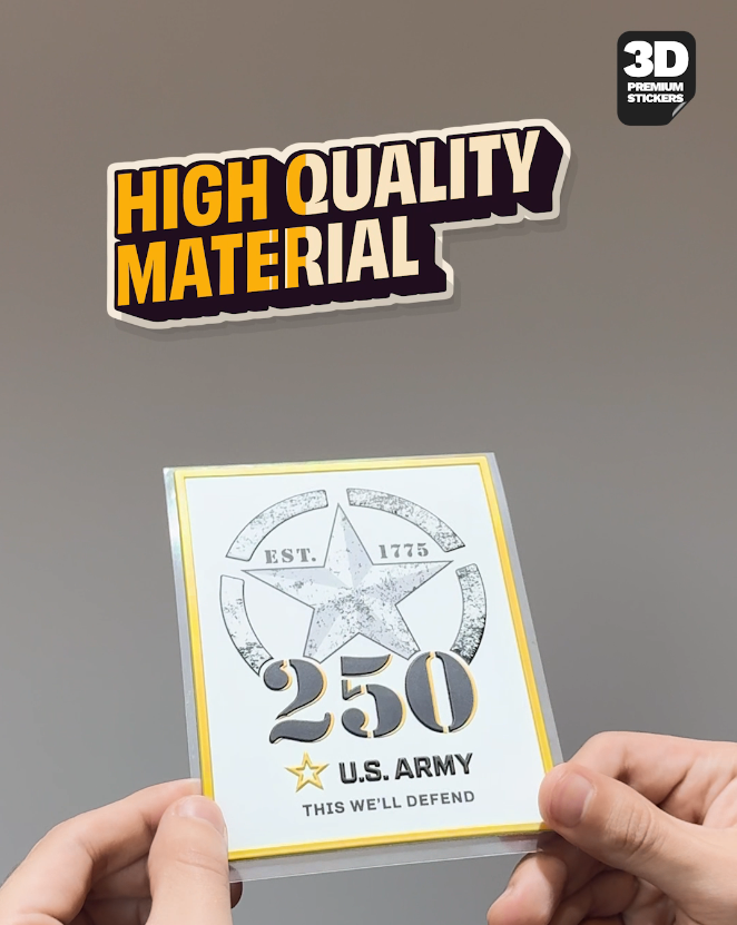 Video 250 Black gold 5'' 3D premium sticker
