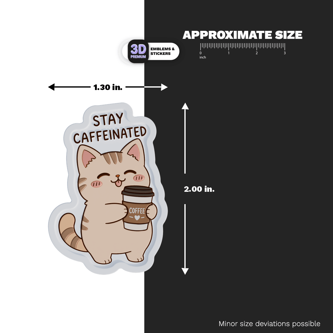 STAY CAFFEINATED CAT - Stickmadly