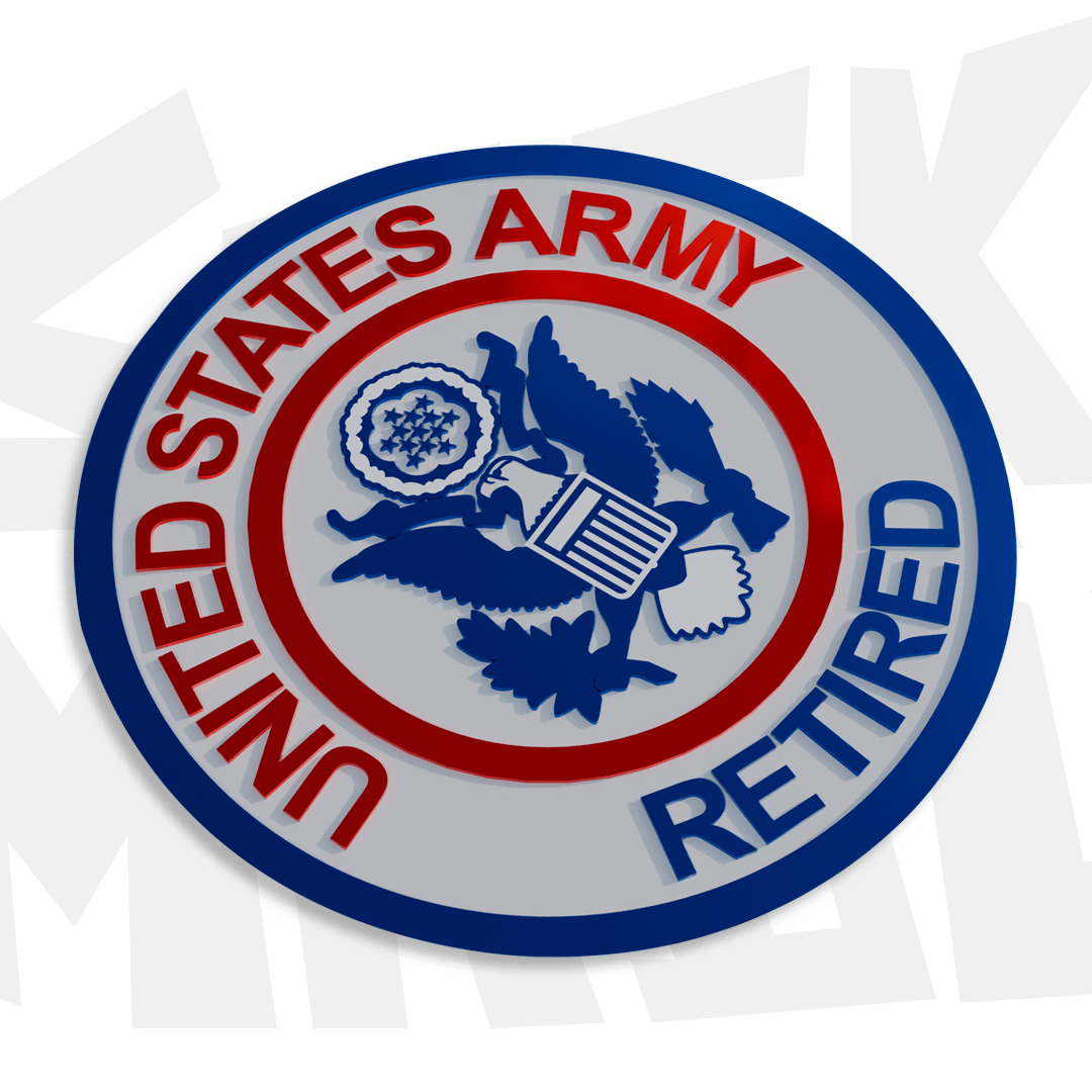 United States Army Retired 3D Premium Sticker - Stickmadly