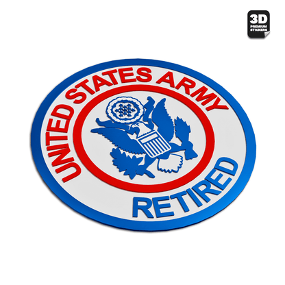 United States Army Retired 3D Premium Sticker - Stickmadly