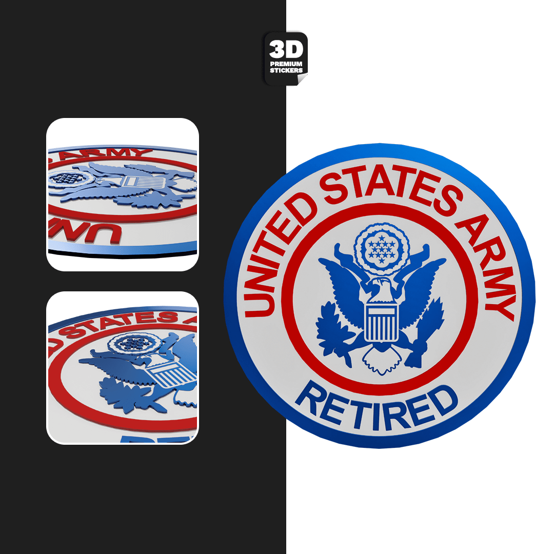 United States Army Retired Front View - Stickmadly