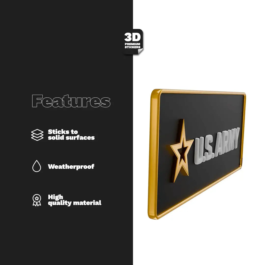 U.S. ARMY Gold Rectangle - Stickmadly