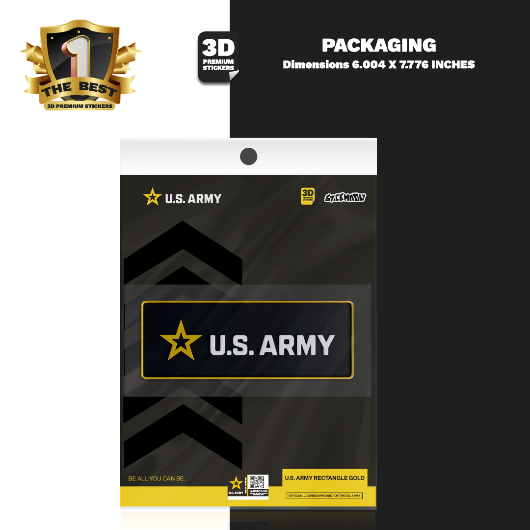 U.S. ARMY Gold Rectangle - Stickmadly