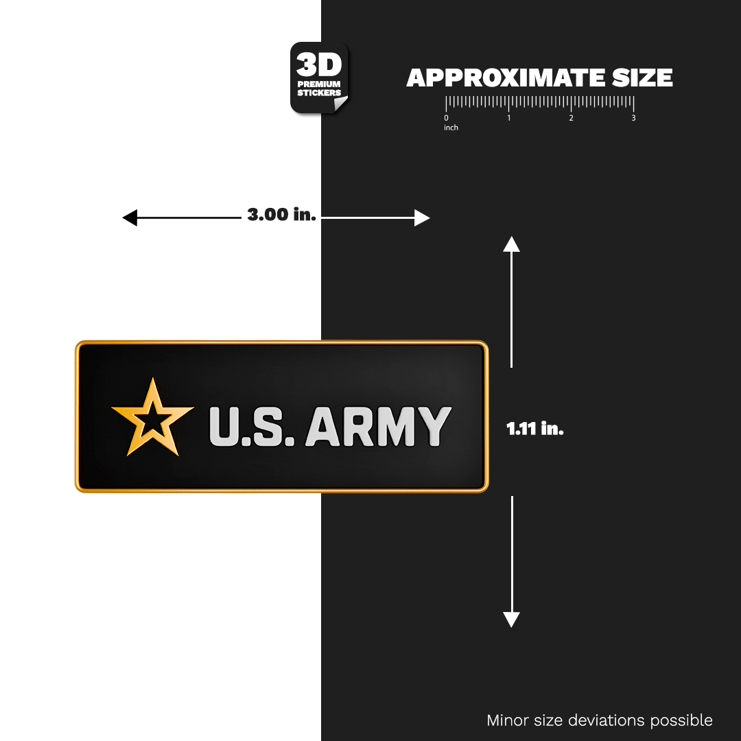 U.S. ARMY Gold Rectangle Size 3'' - Stickmadly