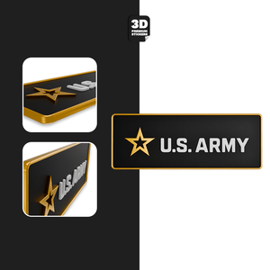 U.S. ARMY Gold Rectangle Front view - Stickmadly