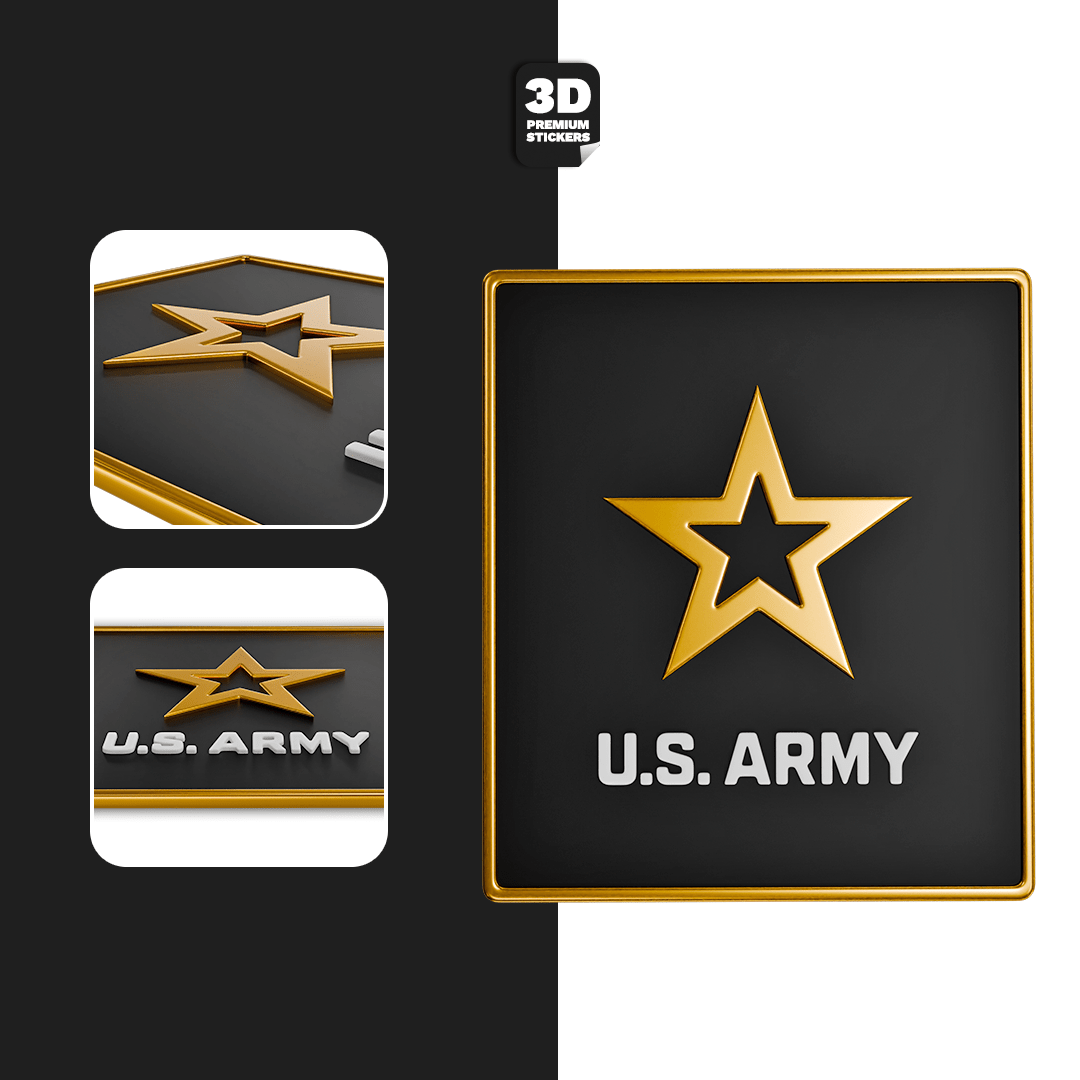 U.S. ARMY Gold Front view - Stickmadly