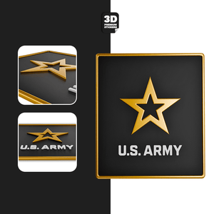 U.S. ARMY Gold Front view - Stickmadly