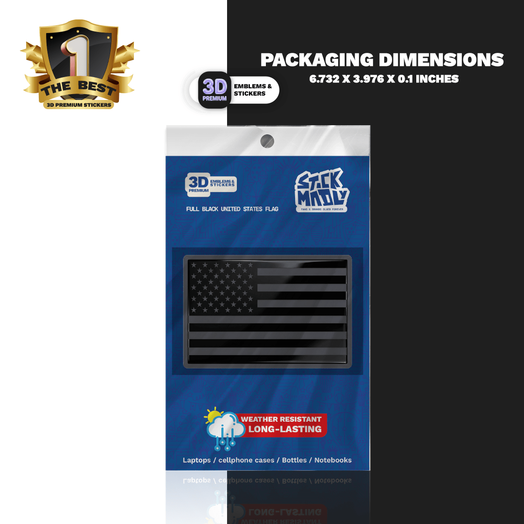 USA FLAG FULL BLACK - Stickmadly