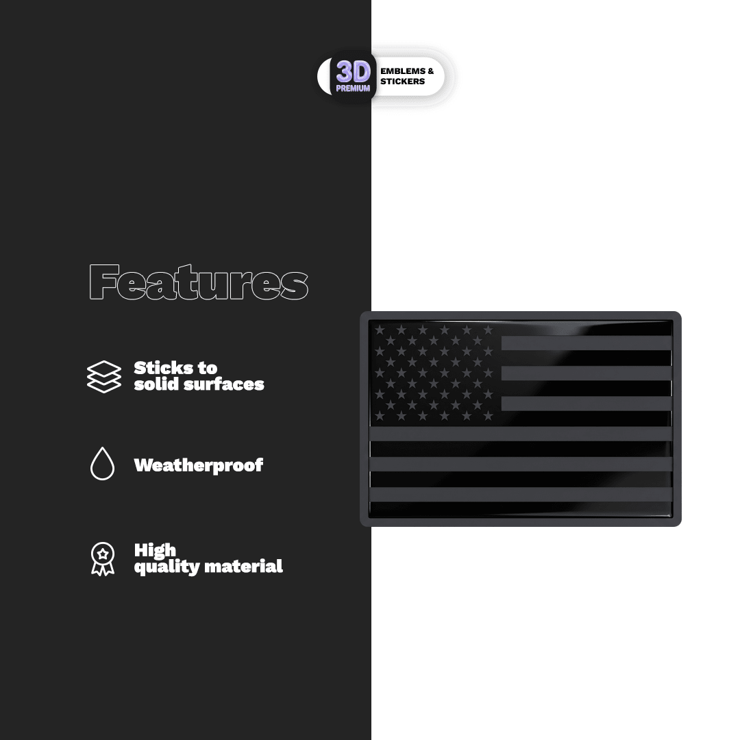 USA FLAG FULL BLACK - Stickmadly