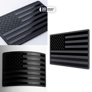USA FLAG FULL BLACK - Stickmadly