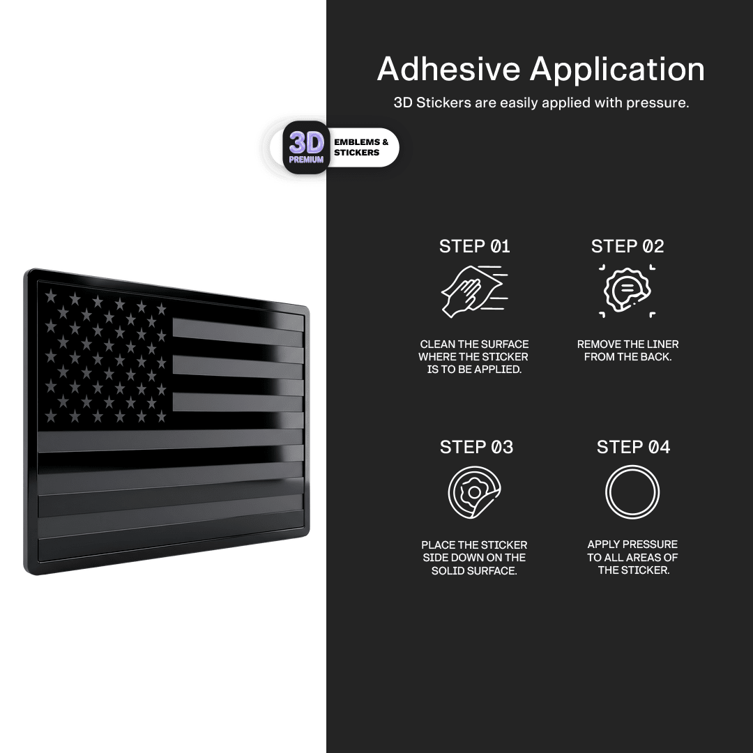 USA FLAG FULL BLACK - Stickmadly