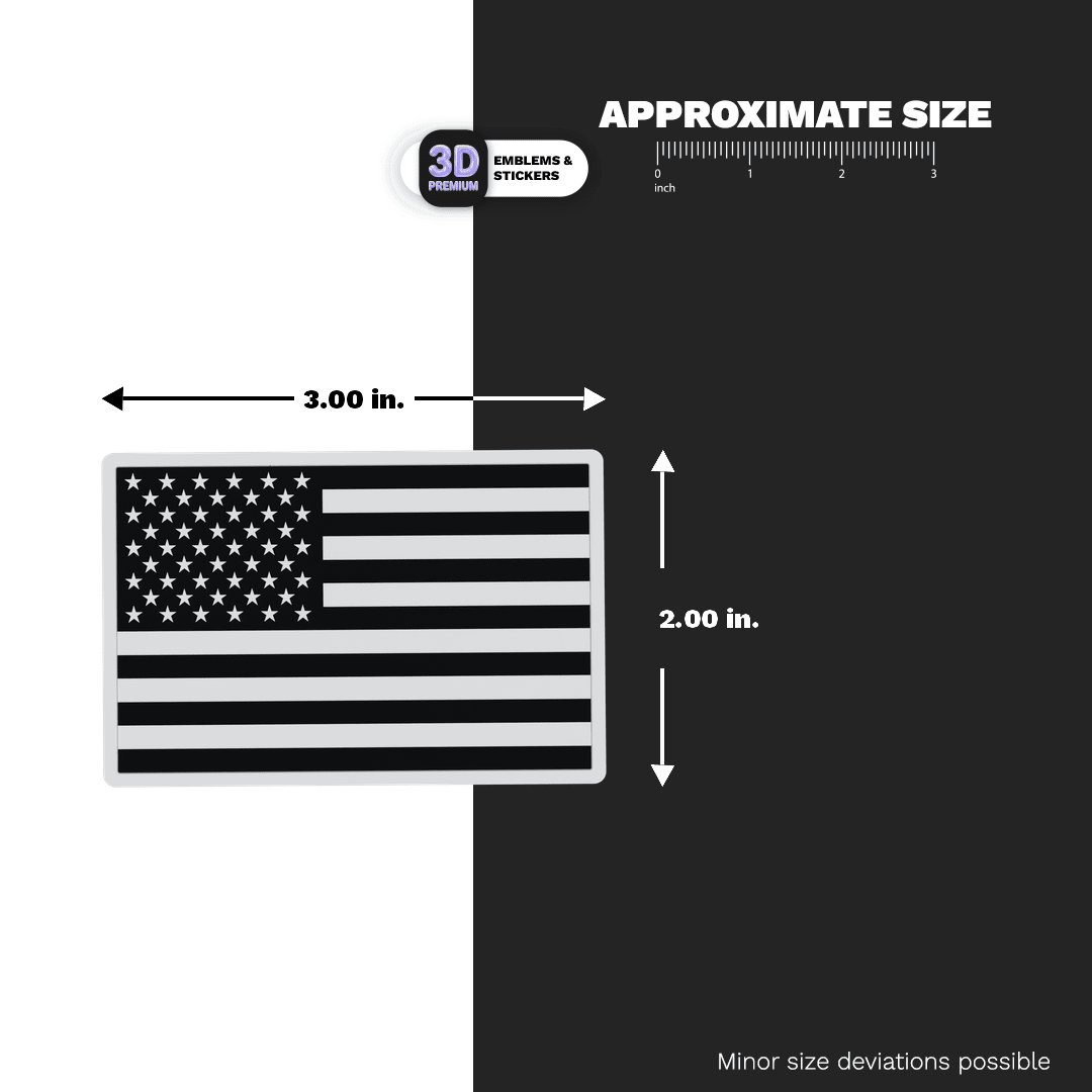 USA FLAG FULL WHITE & BLACK - Stickmadly