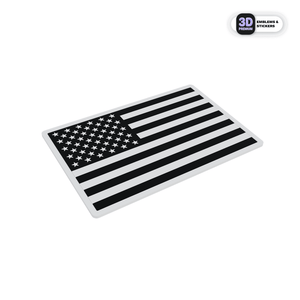 USA FLAG FULL WHITE & BLACK - Stickmadly