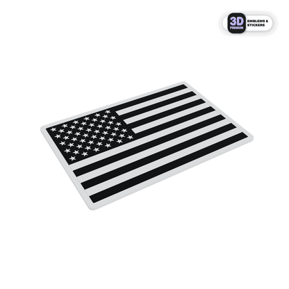 USA FLAG FULL WHITE & BLACK - Stickmadly
