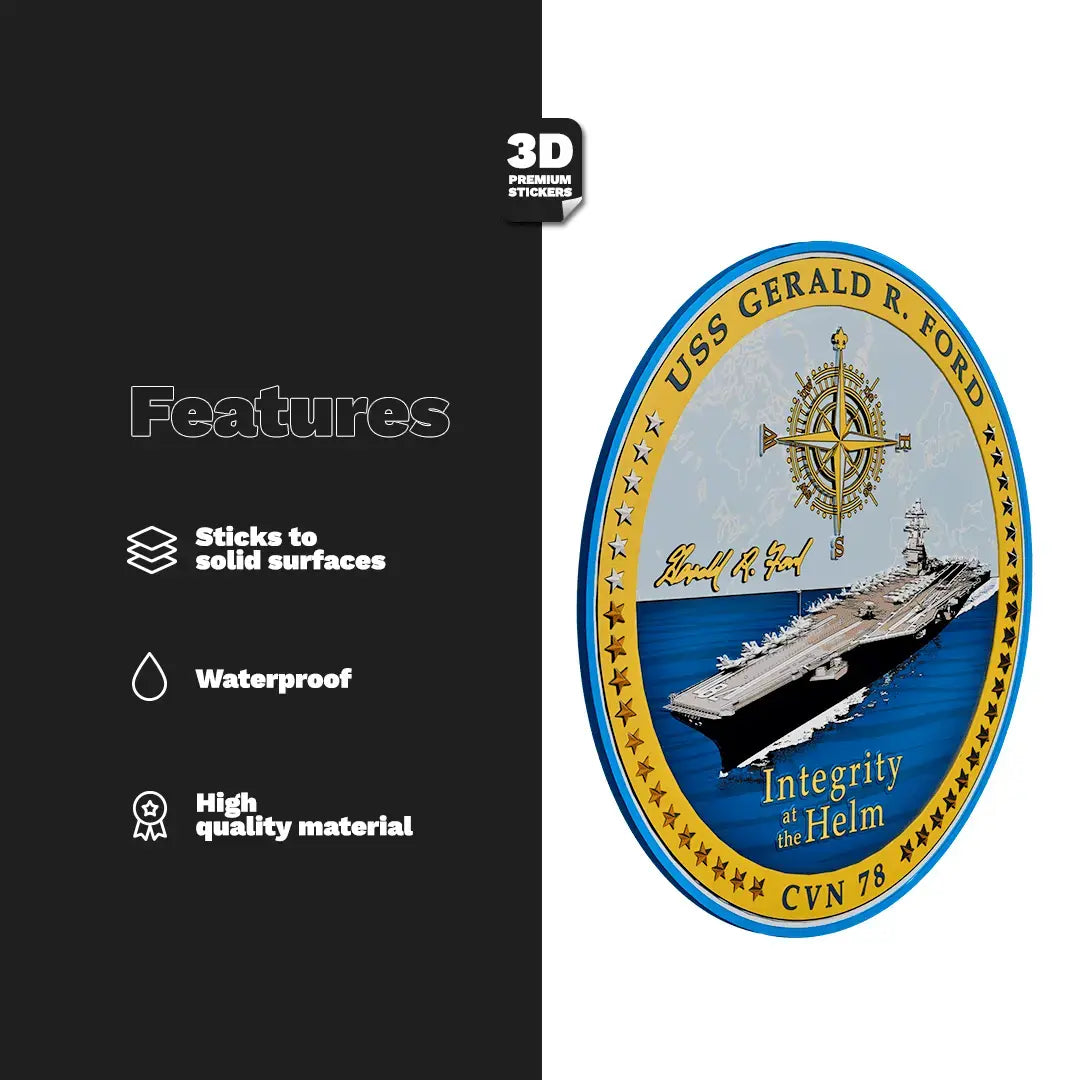 USS GERALD R. FORD CVN-78 STICKER - Stickmadly
